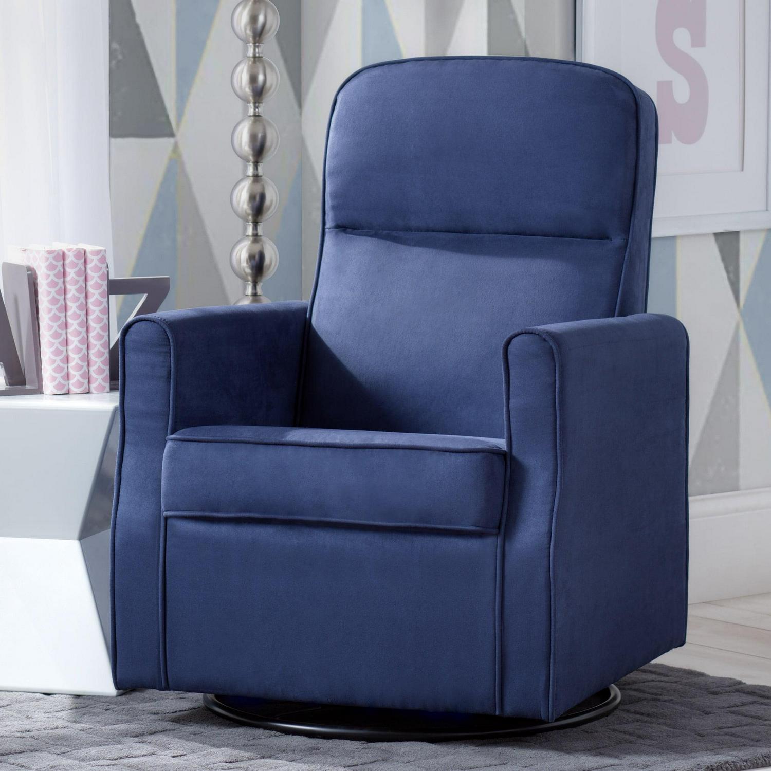 Delta Children Clair Slim Nursery Glider Swivel Rocker Chair. Navy - Product image 1