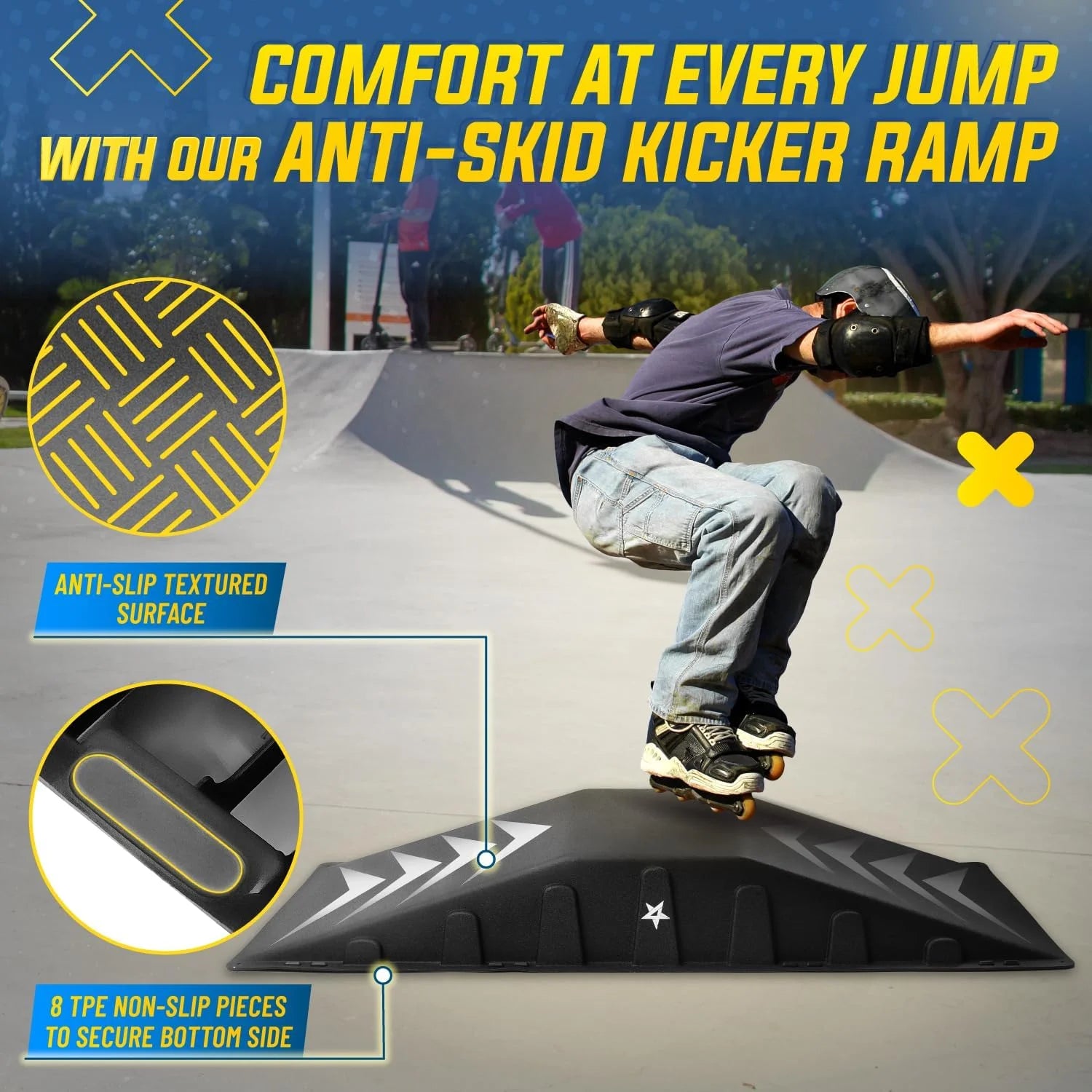 Yes4all Single - Piece Skateboard Ramp, Bike Ramp, Skate Ramp - Design for Beginners, More Durable, Safe - Product image 4