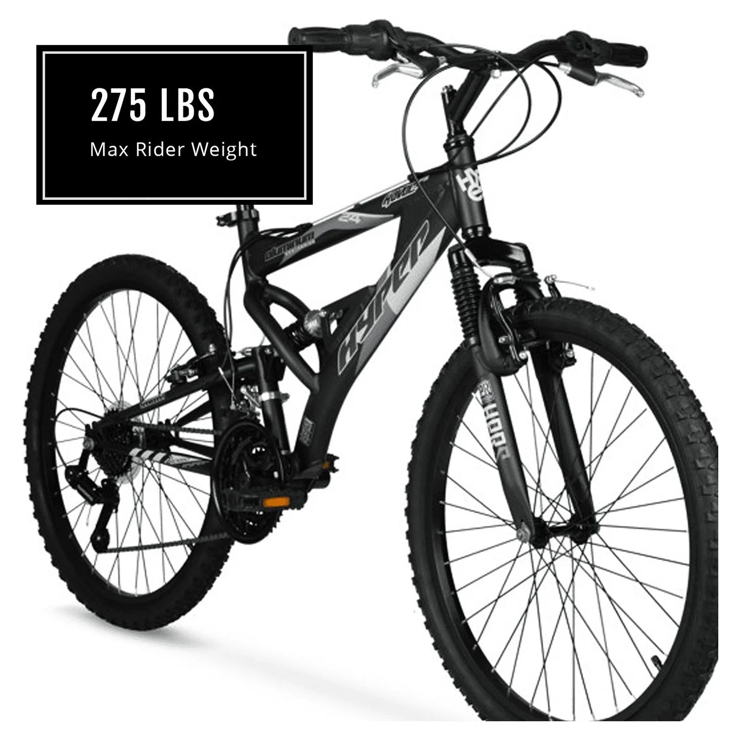 24" Hyper Bicycles Havoc Mountain Bike, Youth/Adult, Recommended Ages 10 - 14 Years Old, Black - Product image 6