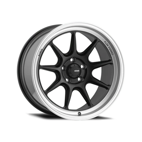 Konig Countergram 18" 5x108 Matte Black/Machined Lip