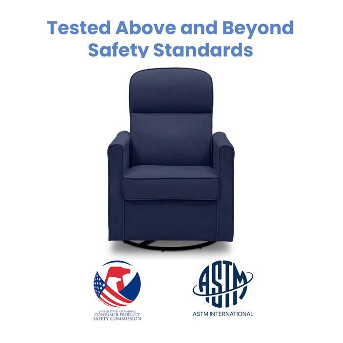 Delta Children Clair Slim Nursery Glider Swivel Rocker Chair. Navy - Product image 12