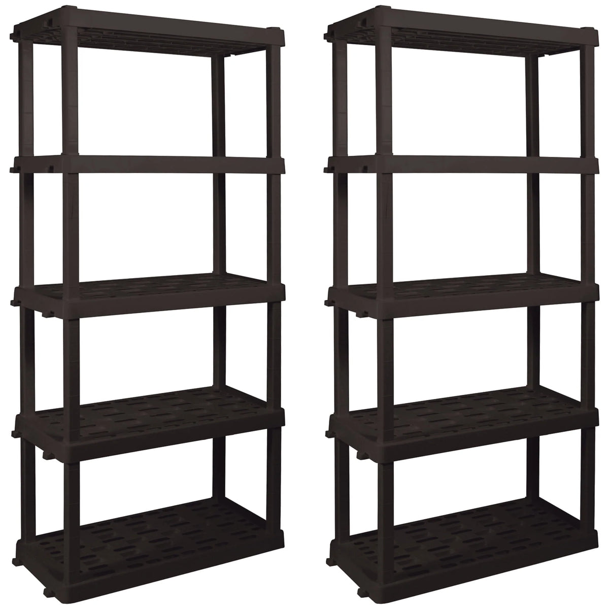 Hyper Tough Large 5 - Tier Shelving Unit, W36 x D18 x H74" Interlocking Multipurpose Organizer, Black - Product image 1