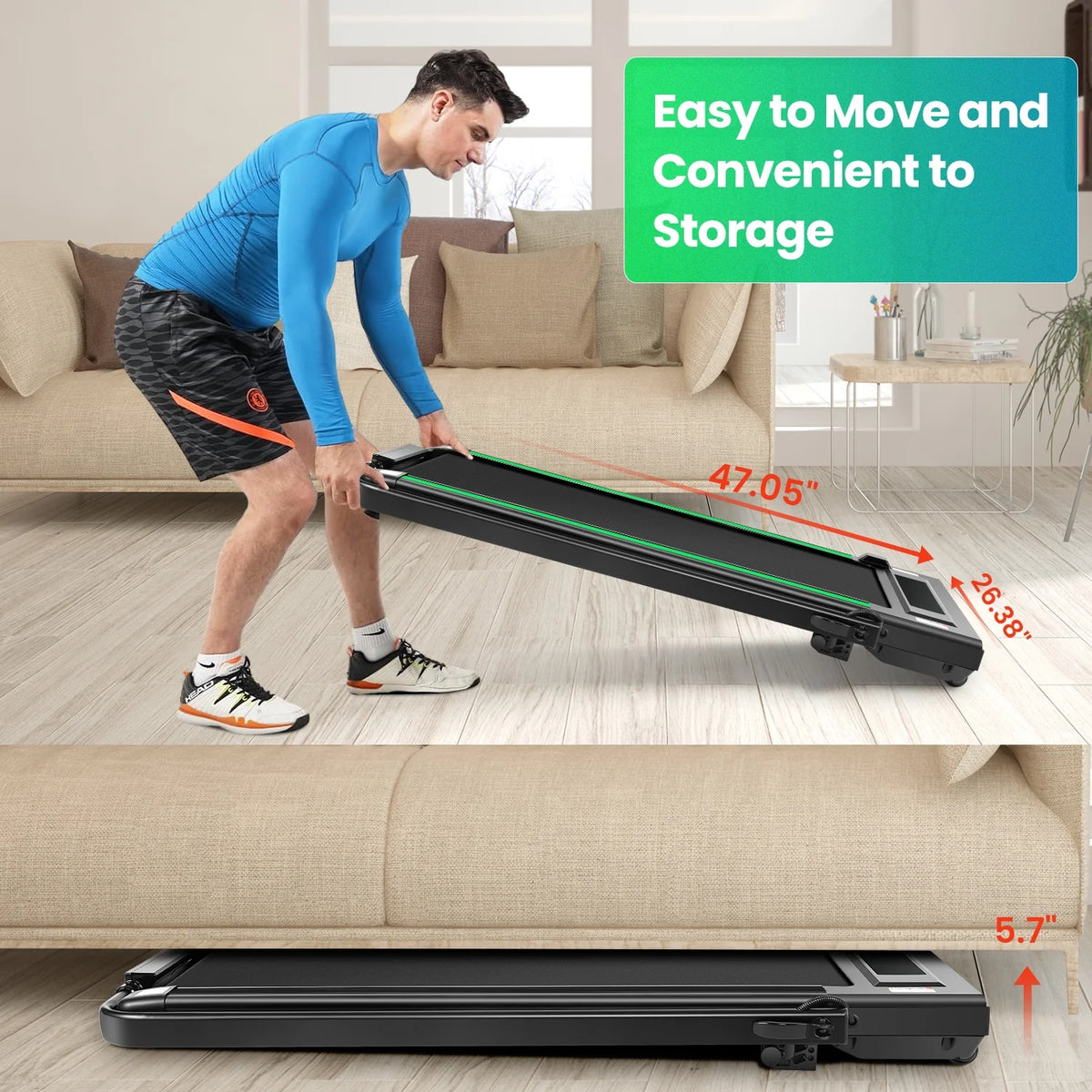 2 in 1 Walking Pad Treadmill with Incline, 2.5HP Under Desk Treadmill with Handle Remote Control & LED - Product image 10