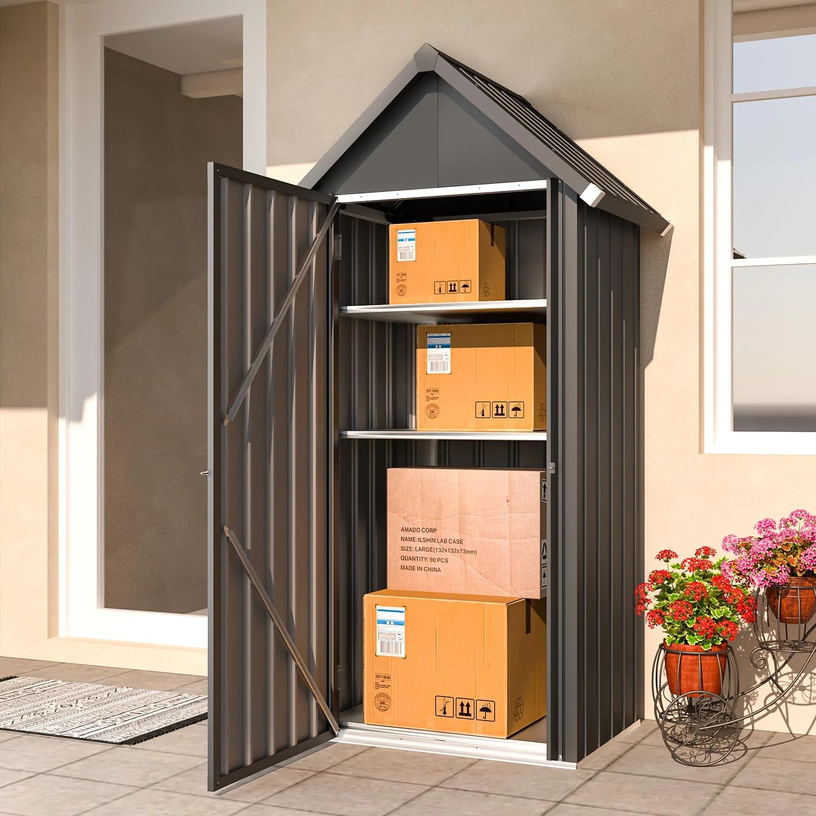 AECOJOY Vertical Outdoor Storage Cabinet with 2 Removeable Shelves - Product image 8