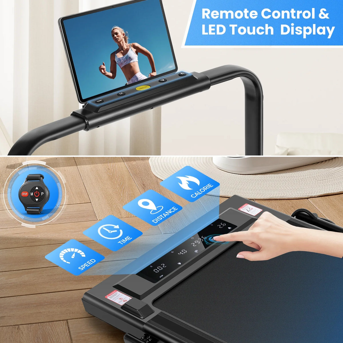 2 in 1 Walking Pad Treadmill with Incline, 2.5HP Under Desk Treadmill with Handle Remote Control & LED - Product image 14