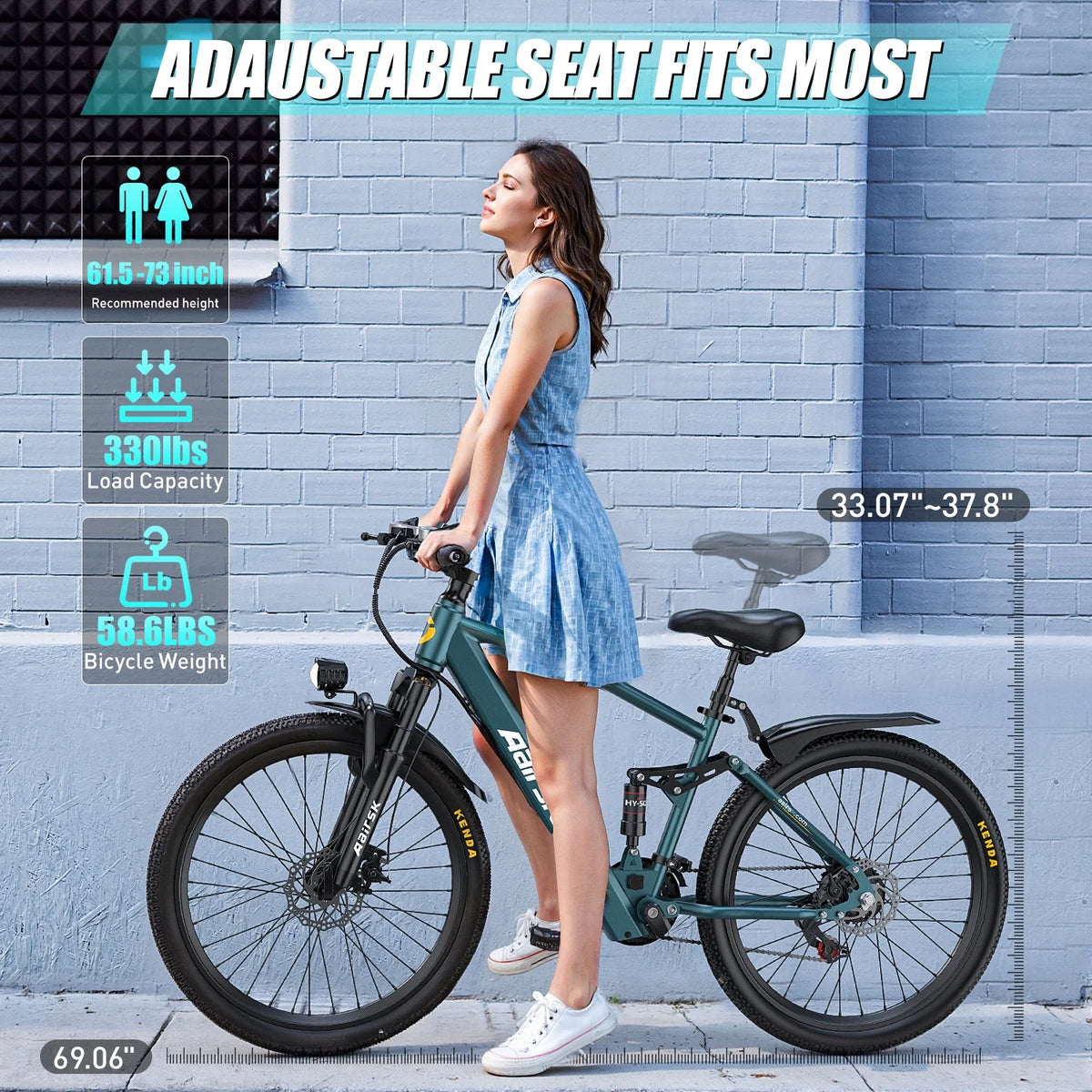 Aairsk 24'' Electric Bike for Adults, 400W E - Bicycle, Top Speed 25MPH, 36V 13AH Battery - Product image 9