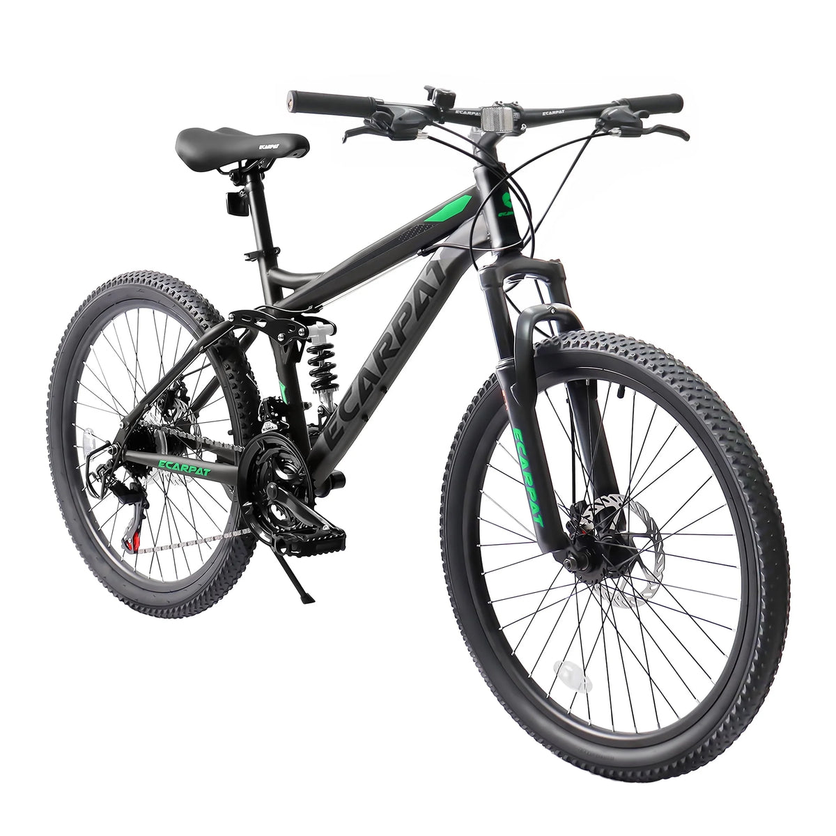 Ecarpat 26 in Mountain Bike, 21 - Speed Bike with Dual Suspension, High - Carbon Steel Frame and Disc Brakes, MTB Commuter Bicycles for Men Women, Black - Blue