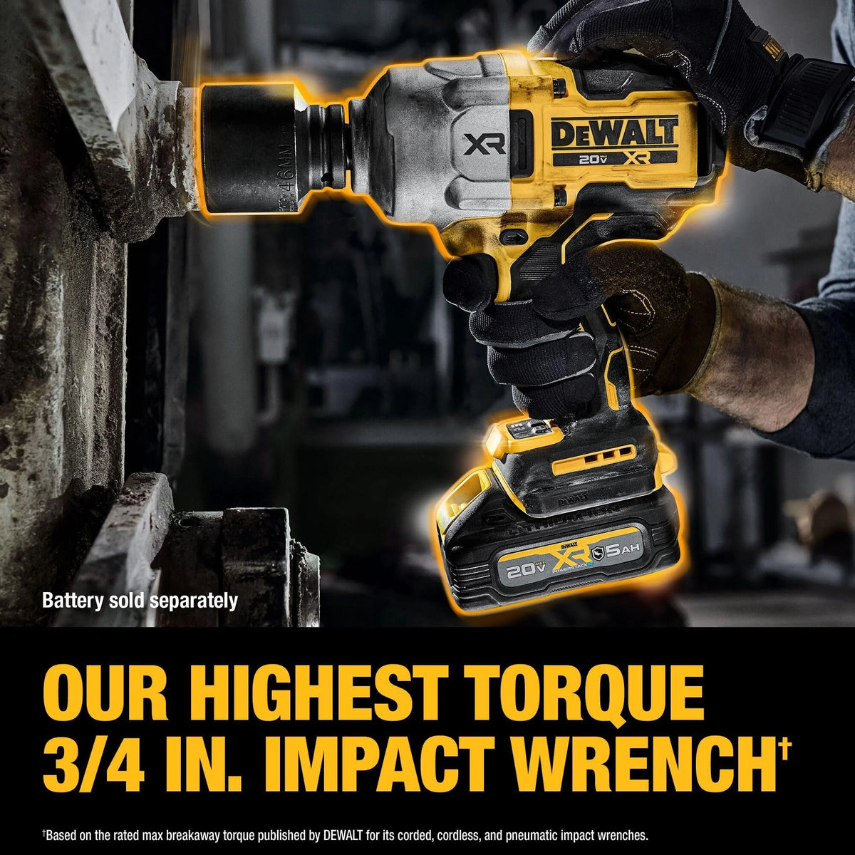 DEWALT 20V MAX XR Brushless Cordless 3/4 In. High Torque Impact Wrench with Hog Ring Anvil Tool Only - Product image 4