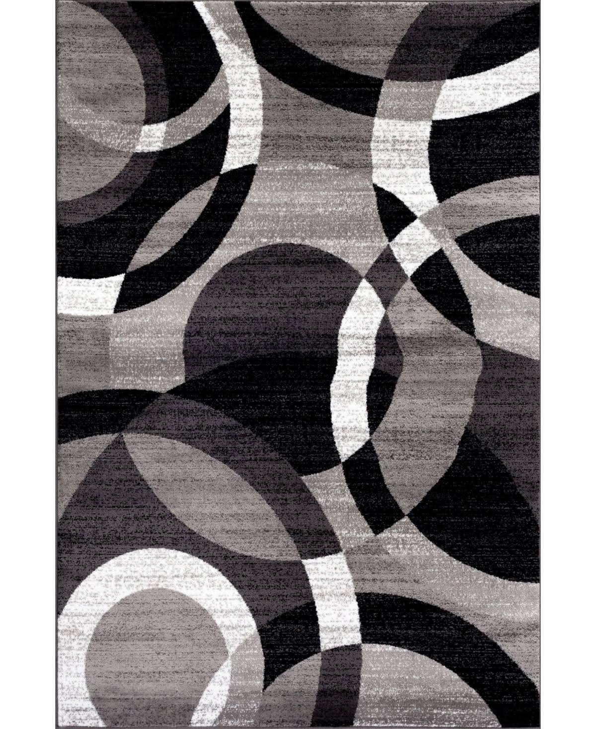 World Rug Gallery Contemporary Modern Circles Area Rug, Gray - Product image 1