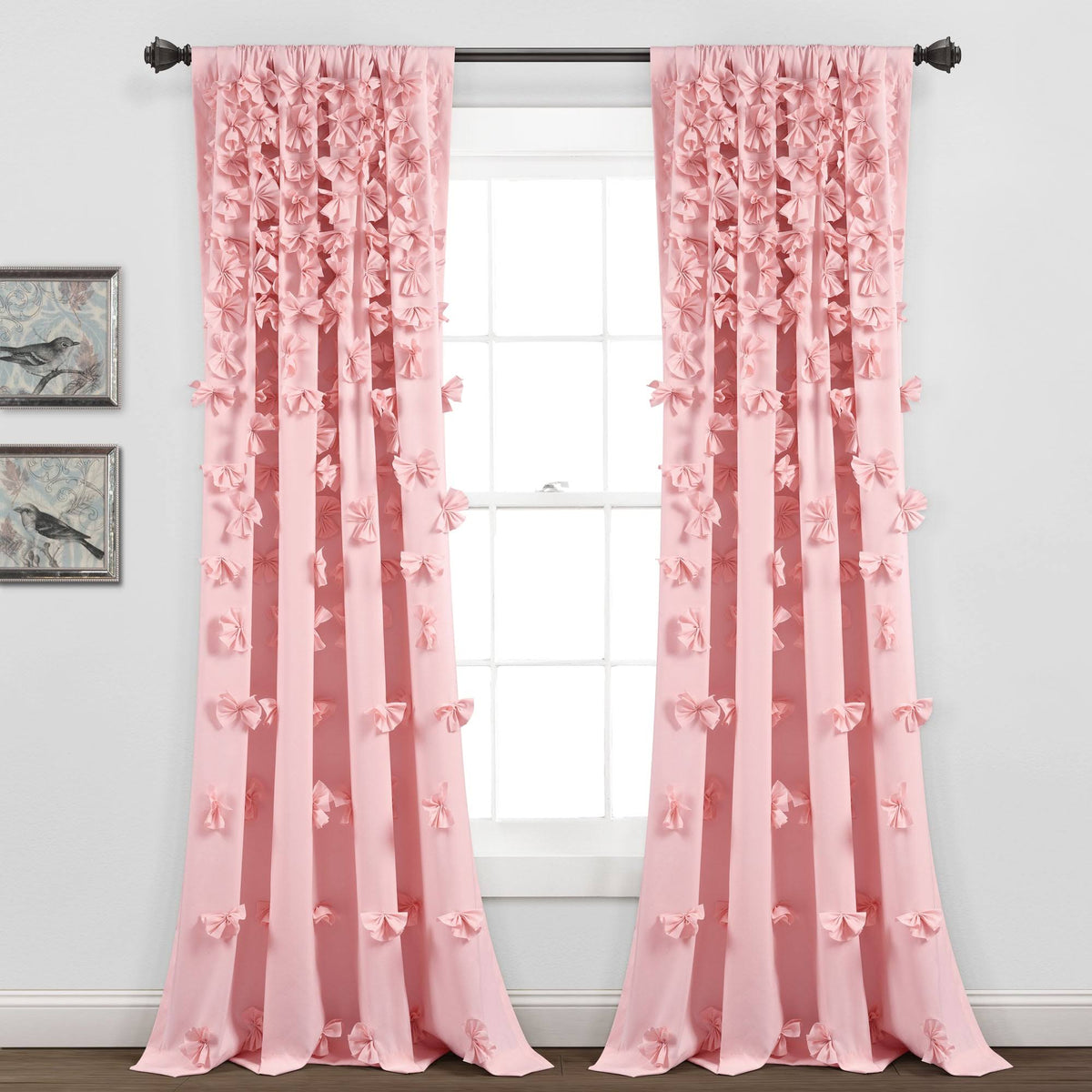 Lush Decor Riley Window Curtain Panel Pink Single 54x84 - Product image 1