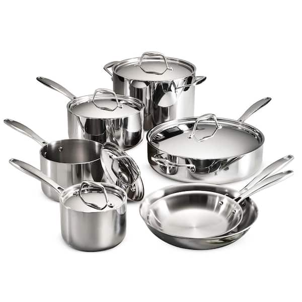 Gourmet Tri-Ply Clad 12-Piece Stainless Steel Cookware Set - Product image 1