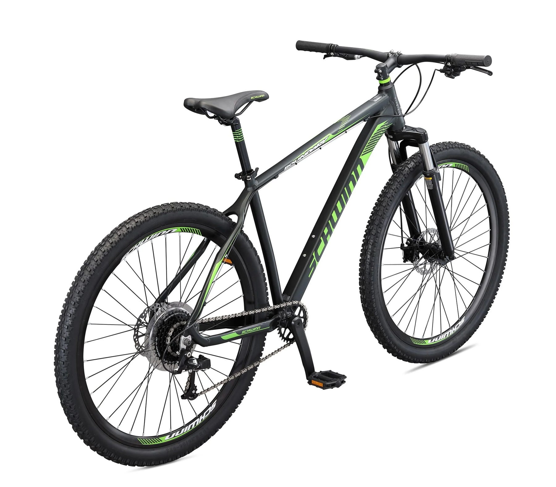 29 - In. Boundary Mens Mountain Bike, Black and Green