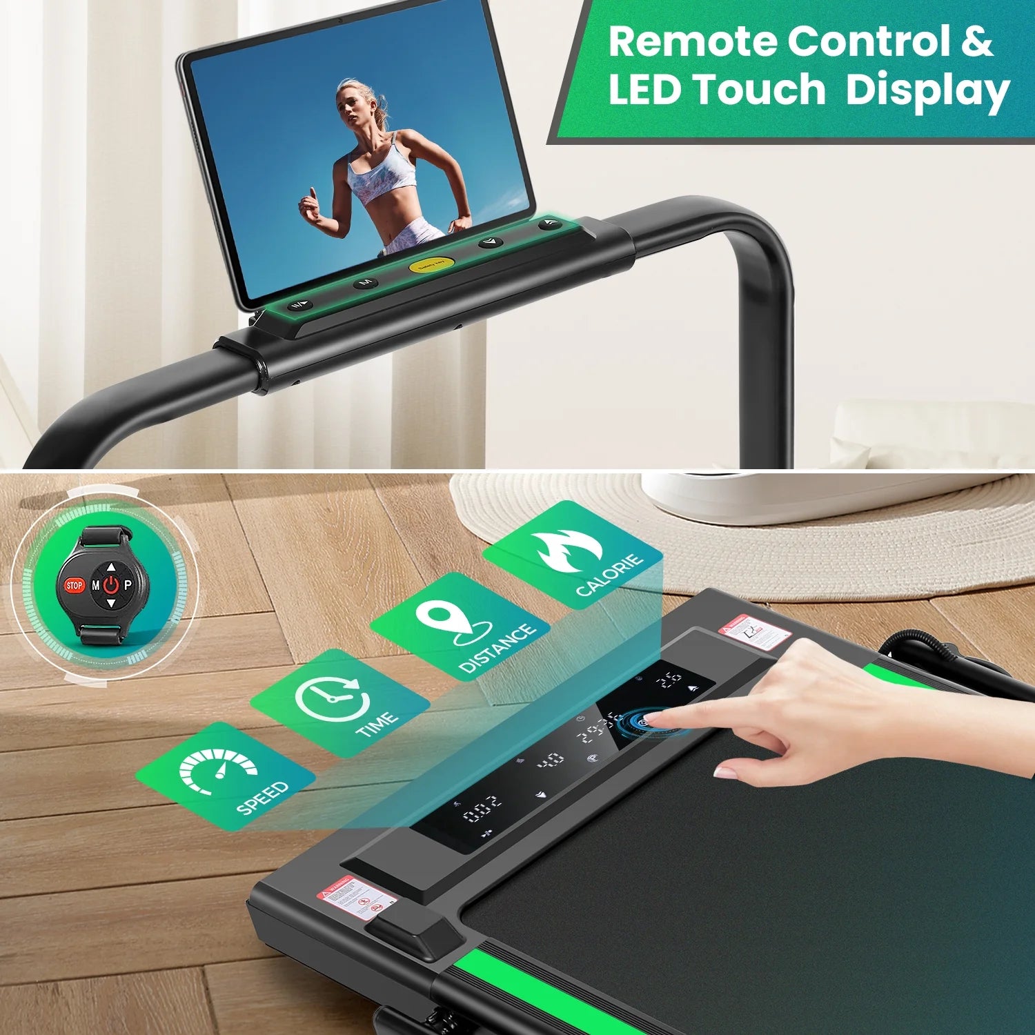 2 in 1 Walking Pad Treadmill with Incline, 2.5HP Under Desk Treadmill with Handle Remote Control & LED - Product image 9